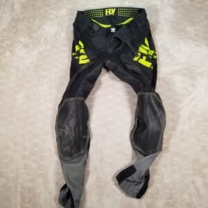 Fly Racing Lite Pants Black Green Text Size 30 See Pics